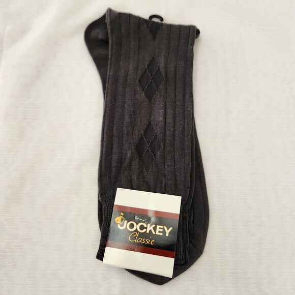 Jockey Classic Socks Men's Shoe Size 10-13 Black Cotton Blend - Picture 1 of 6